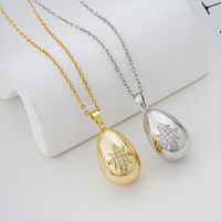 304 Stainless Steel Copper Simple Style Plating Inlay Geometric Solid Color Zircon Pendant Necklace main image 6