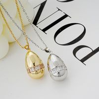 304 Stainless Steel Copper Simple Style Plating Inlay Geometric Solid Color Zircon Pendant Necklace main image 5