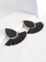 1 Pair Lady Ethnic Style Bohemian Water Droplets Plating Pu Leather Alloy 18k Gold Plated Drop Earrings main image 3