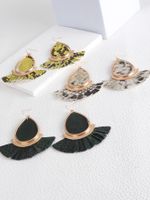 1 Pair Lady Ethnic Style Bohemian Water Droplets Plating Pu Leather Alloy 18k Gold Plated Drop Earrings main image 4