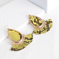 1 Pair Lady Ethnic Style Bohemian Water Droplets Plating Pu Leather Alloy 18k Gold Plated Drop Earrings sku image 3