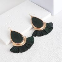 1 Pair Lady Ethnic Style Bohemian Water Droplets Plating Pu Leather Alloy 18k Gold Plated Drop Earrings sku image 4