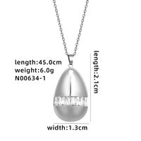 304 Stainless Steel Copper Simple Style Plating Inlay Geometric Solid Color Zircon Pendant Necklace sku image 2