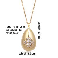 304 Stainless Steel Copper Simple Style Plating Inlay Geometric Solid Color Zircon Pendant Necklace sku image 3
