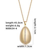 304 Stainless Steel Copper Simple Style Plating Inlay Geometric Solid Color Zircon Pendant Necklace sku image 5