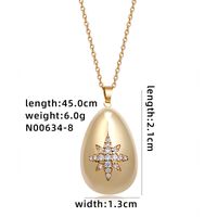 304 Stainless Steel Copper Simple Style Plating Inlay Geometric Solid Color Zircon Pendant Necklace sku image 9