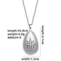 304 Stainless Steel Copper Simple Style Plating Inlay Geometric Solid Color Zircon Pendant Necklace sku image 10