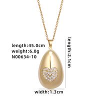 304 Stainless Steel Copper Simple Style Plating Inlay Geometric Solid Color Zircon Pendant Necklace sku image 11