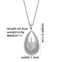 304 Stainless Steel Copper Simple Style Plating Inlay Geometric Solid Color Zircon Pendant Necklace sku image 12