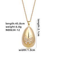 304 Stainless Steel Copper Simple Style Plating Inlay Geometric Solid Color Zircon Pendant Necklace sku image 13