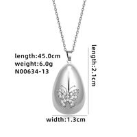 304 Stainless Steel Copper Simple Style Plating Inlay Geometric Solid Color Zircon Pendant Necklace sku image 14