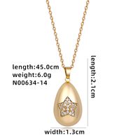 304 Stainless Steel Copper Simple Style Plating Inlay Geometric Solid Color Zircon Pendant Necklace sku image 15