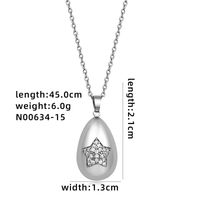 304 Stainless Steel Copper Simple Style Plating Inlay Geometric Solid Color Zircon Pendant Necklace sku image 16