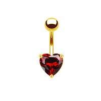 1 Piece Elegant Tropical Heart Shape Plating Inlay Stainless Steel Copper Zircon White Gold Plated Gold Plated Eyebrow Nails Ear Studs main image 3