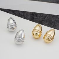 1 Pair Ig Style Simple Style Geometric Butterfly Plating Inlay Copper Zircon White Gold Plated Gold Plated Ear Studs main image 3