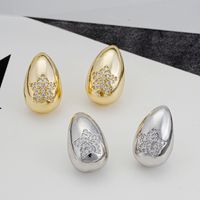 1 Pair Ig Style Simple Style Geometric Butterfly Plating Inlay Copper Zircon White Gold Plated Gold Plated Ear Studs main image 2