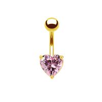 1 Piece Elegant Tropical Heart Shape Plating Inlay Stainless Steel Copper Zircon White Gold Plated Gold Plated Eyebrow Nails Ear Studs sku image 8