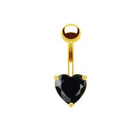 1 Piece Elegant Tropical Heart Shape Plating Inlay Stainless Steel Copper Zircon White Gold Plated Gold Plated Eyebrow Nails Ear Studs sku image 10