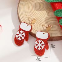 1 Pair Christmas Gloves Plating Arylic Gold Plated Drop Earrings main image 5