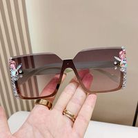 Simple Style Streetwear Leopard Pc Square Diamond Frameless Women's Sunglasses main image 4
