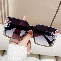 Simple Style Streetwear Leopard Pc Square Diamond Frameless Women's Sunglasses sku image 1