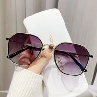 Simple Style Streetwear Color Block Ac Polygon Full Frame Women's Sunglasses sku image 2