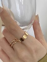 Vintage Style Lady Solid Color Copper Open Rings main image 5