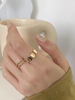Vintage Style Lady Solid Color Copper Open Rings sku image 1