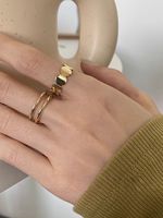 Vintage Style Lady Solid Color Copper Open Rings main image 3