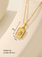 Wholesale Casual Elegant Classical Round Square Star Stainless Steel Plating 18k Gold Plated Pendant Necklace sku image 9