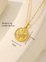 Wholesale Casual Elegant Classical Round Square Star Stainless Steel Plating 18k Gold Plated Pendant Necklace sku image 6