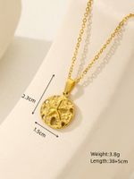 Wholesale Casual Elegant Classical Round Square Star Stainless Steel Plating 18k Gold Plated Pendant Necklace sku image 2