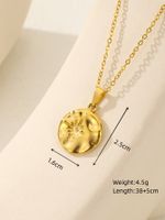 Wholesale Casual Elegant Classical Round Square Star Stainless Steel Plating 18k Gold Plated Pendant Necklace sku image 3