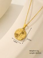 Wholesale Casual Elegant Classical Round Square Star Stainless Steel Plating 18k Gold Plated Pendant Necklace sku image 4