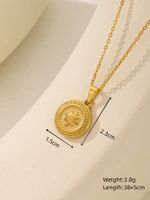 Wholesale Casual Elegant Classical Round Square Star Stainless Steel Plating 18k Gold Plated Pendant Necklace sku image 7