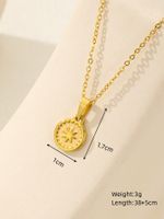 Wholesale Casual Elegant Classical Round Square Star Stainless Steel Plating 18k Gold Plated Pendant Necklace sku image 1