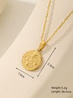 Wholesale Casual Elegant Classical Round Square Star Stainless Steel Plating 18k Gold Plated Pendant Necklace sku image 5