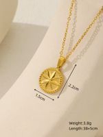 Wholesale Casual Elegant Classical Round Square Star Stainless Steel Plating 18k Gold Plated Pendant Necklace sku image 8