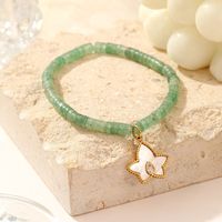 Simple Style Eye Stainless Steel Titanium Steel Plating Inlay Natural Stone White Chalcedony Gold Plated Women's Bracelets main image 7