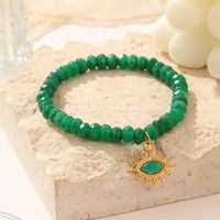 Simple Style Eye Stainless Steel Titanium Steel Plating Inlay Natural Stone White Chalcedony Gold Plated Women's Bracelets main image 8