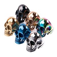 Hip-Hop Streetwear Skull Titanium Steel 18K Gold Plated Men's Rings main image 4