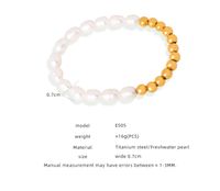 Casual Elegant French Style Geometric Freshwater Pearl Titanium Steel Beaded Plating 18k Gold Plated Women's Bracelets main image 2