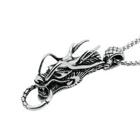 Hip-Hop Retro Dragon Titanium Steel Chain 18K Gold Plated Men's Pendant Necklace main image 4