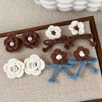 1 Pair Simple Style Classic Style Flower Yarn Ear Studs main image 4