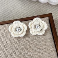 1 Pair Simple Style Classic Style Flower Yarn Ear Studs main image 8