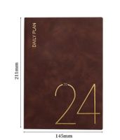 1 Piece Solid Color School Pu Leather Paper Preppy Style Notebook sku image 6