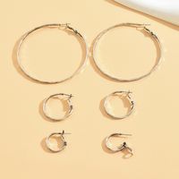 Wholesale Jewelry Retro Streetwear Solid Color Ferroalloy Hoop Earrings main image 6