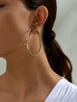 Wholesale Jewelry Retro Streetwear Solid Color Ferroalloy Hoop Earrings main image 5