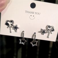 1 Set Cute Sweet Star Butterfly Plating Inlay Alloy Artificial Crystal Drop Earrings main image 1