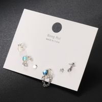 1 Set Cute Sweet Star Butterfly Plating Inlay Alloy Artificial Crystal Drop Earrings sku image 7